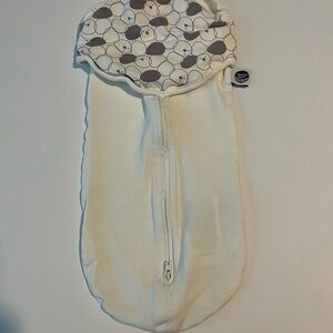 Nestled Bean Zen Neo White Baby Swaddle with Animal Print Baby Baby Gift